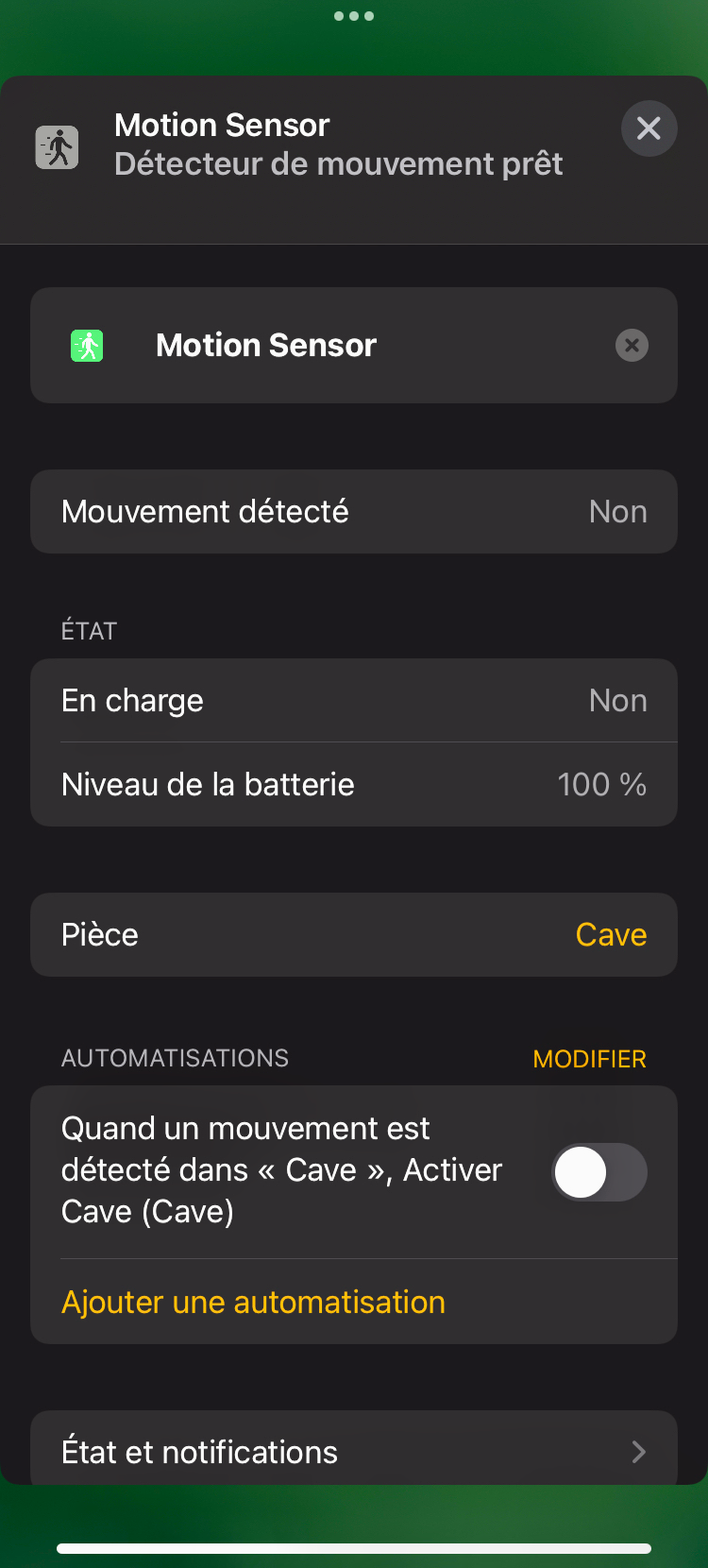 Battery Motion Sensor Home App